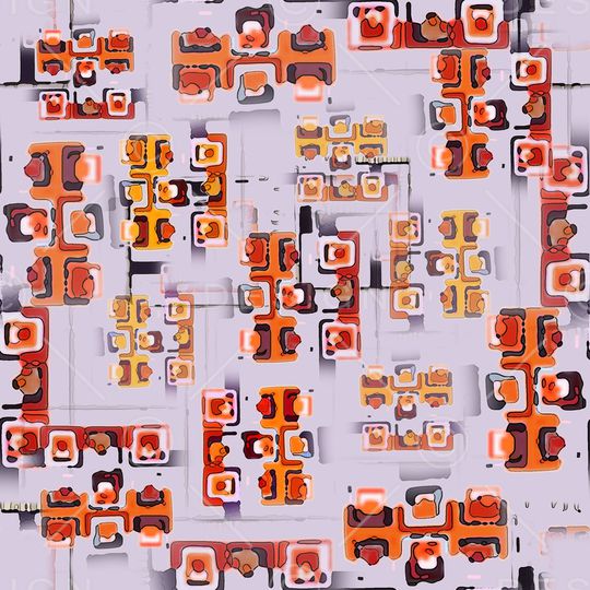 手绘线条笔触印花华亿平台图片