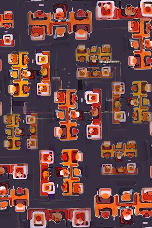 手绘线条笔触印花华亿平台图片