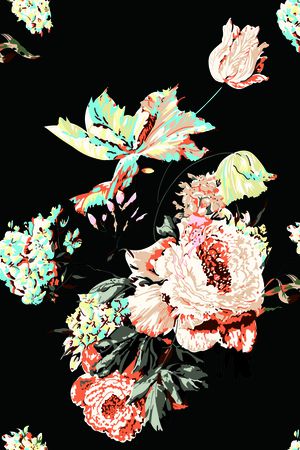 玫瑰花印花华亿平台图片