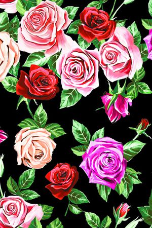 玫瑰花印花华亿平台图片