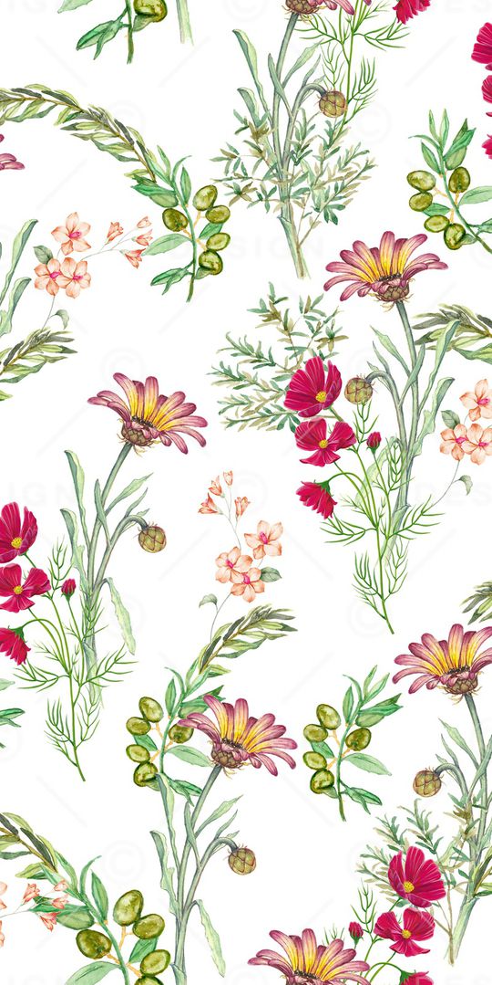 手绘花卉印花华亿平台图片