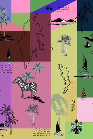 卡通动物印花华亿平台图片