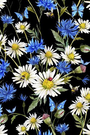 黑底花卉印花华亿平台图片