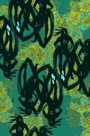 线条画印花华亿平台图片