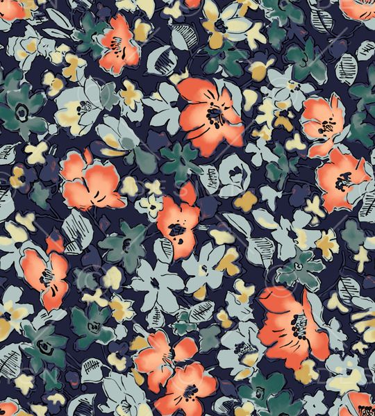 抽象花卉印花华亿平台图片