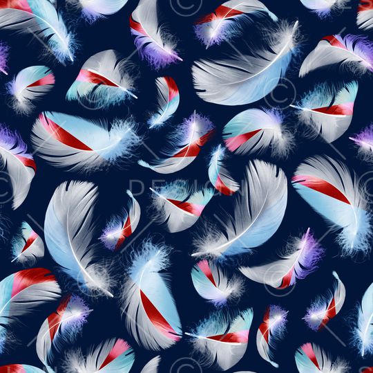 羽毛印花华亿平台图片