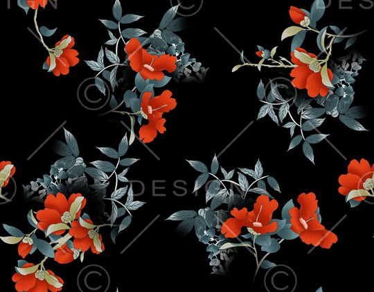 花卉印花华亿平台图片