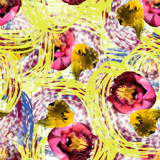 花卉印花华亿平台图片