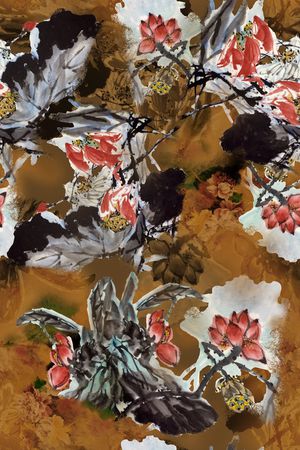 荷花印花华亿平台图片