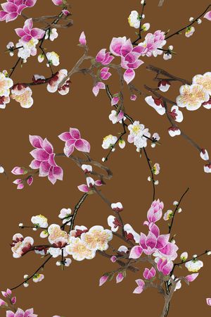 玉兰花印花华亿平台图片