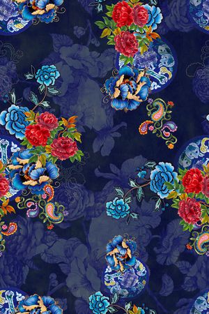 花卉印花华亿平台图片