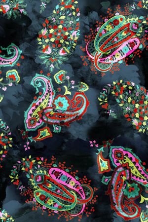 佩斯利印花华亿平台图片