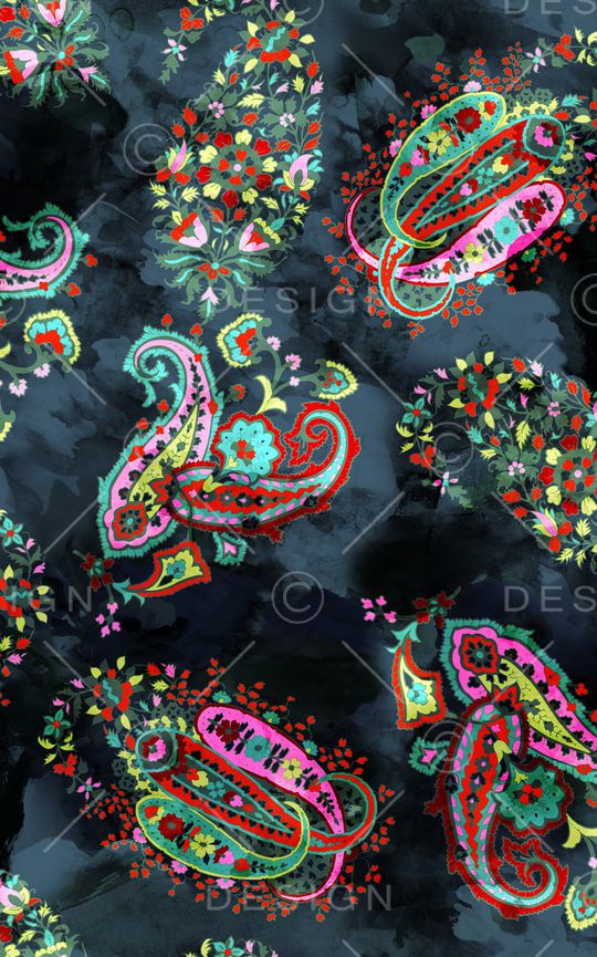 佩斯利印花华亿平台图片