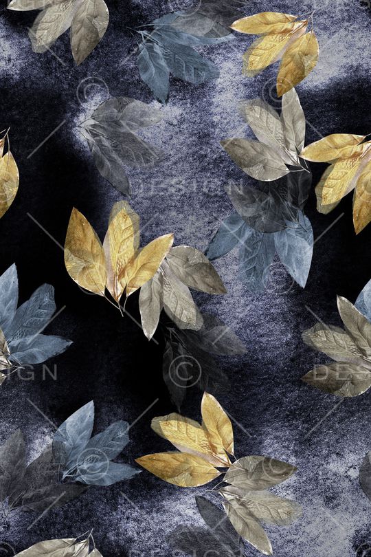 黑底花卉印花华亿平台图片