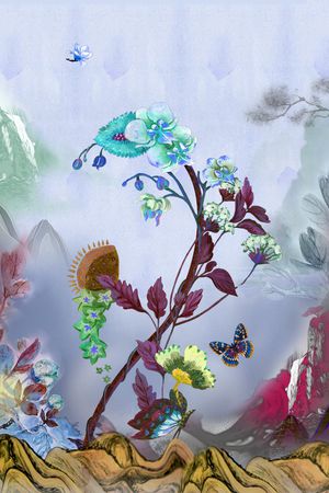 胸前独幅印花华亿平台图片