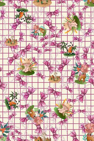 卡通动物印花华亿平台图片