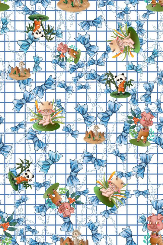 卡通动物印花华亿平台图片