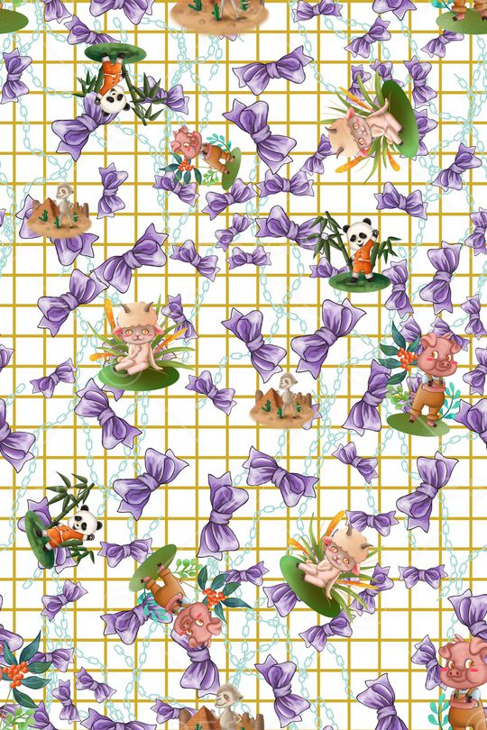 卡通动物印花华亿平台图片