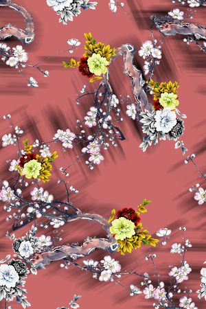 花卉印花华亿平台图片