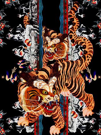 复古印花华亿平台图片