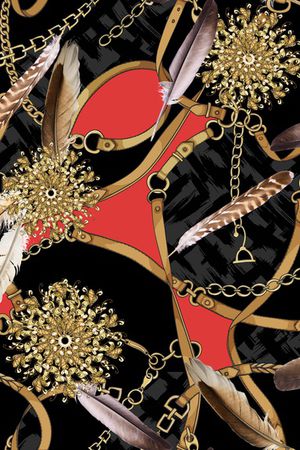 羽毛印花华亿平台图片