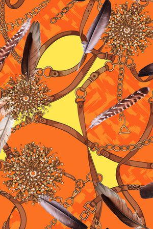 羽毛印花华亿平台图片