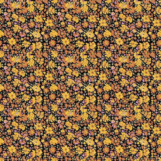 黑底花卉印花华亿平台图片