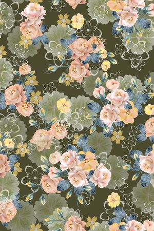 玫瑰花印花华亿平台图片