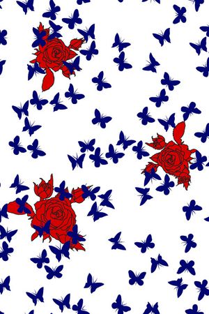 花卉蝴蝶印花华亿平台图片