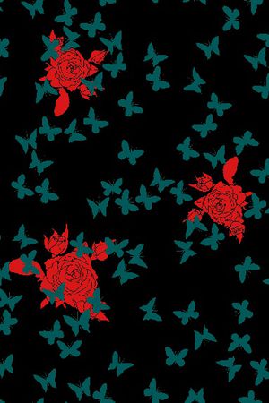 花卉蝴蝶印花华亿平台图片