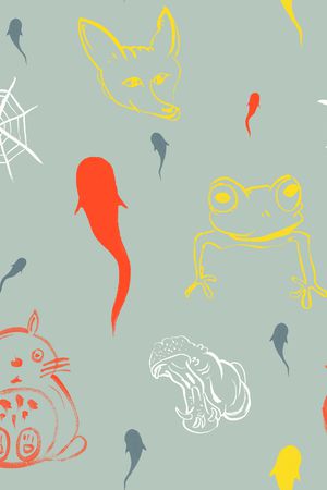 卡通动物印花华亿平台图片