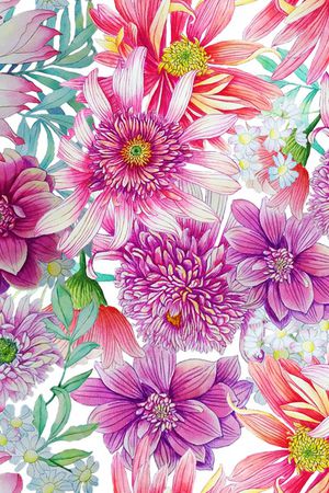 满底花卉印花华亿平台图片