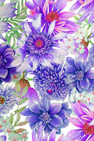 满底花卉印花华亿平台图片