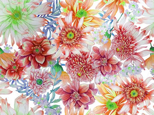 满底花卉印花华亿平台图片