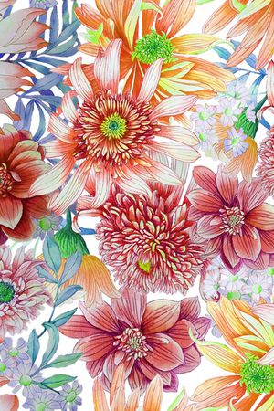 满底花卉印花华亿平台图片