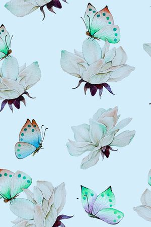 花卉蝴蝶印花华亿平台图片