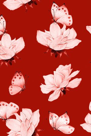 花卉蝴蝶印花华亿平台图片