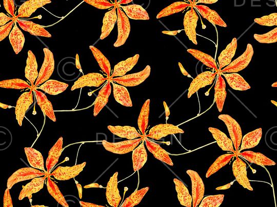 香蕉花卉印花华亿平台图片