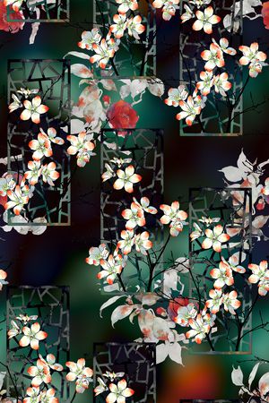 复古女装旗袍印花印花华亿平台图片