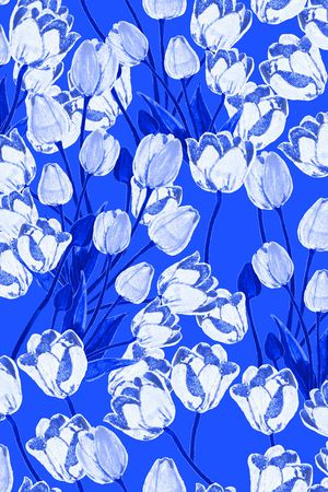 蓝色印花华亿平台图片