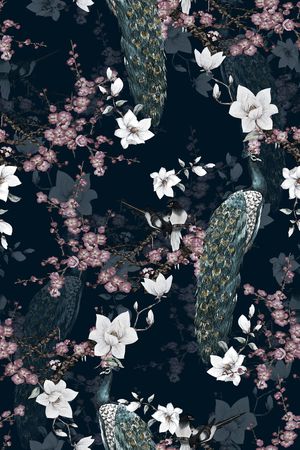 花鸟印花华亿平台图片