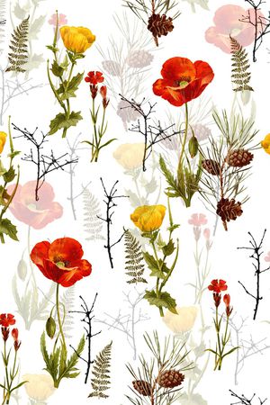 清爽底花卉印花华亿平台图片