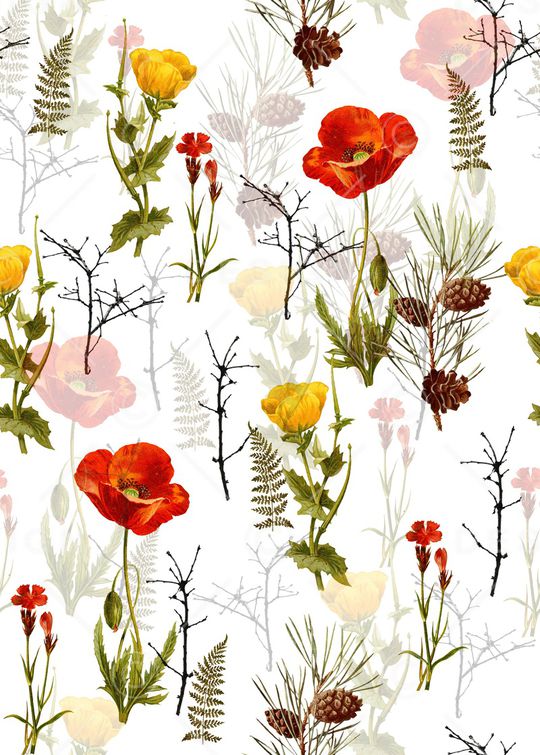 清爽底花卉印花华亿平台图片