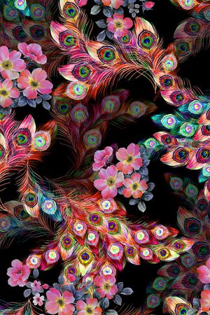 羽毛印花华亿平台图片