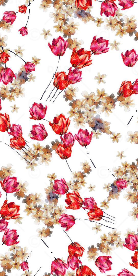 清爽底花卉印花华亿平台图片