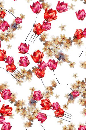 清爽底花卉印花华亿平台图片