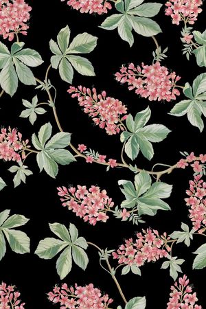 藤蔓花卉印花华亿平台图片