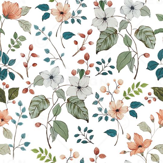 清爽底花卉印花华亿平台图片