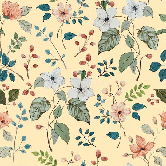 清爽底花卉印花华亿平台图片