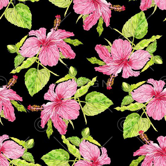 水彩花卉印花华亿平台图片